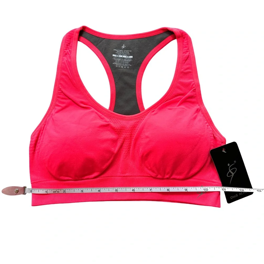 ❗️END OF YEAR SALE NWT Coral Red High Impact Sports Bra with Removable Cups S/M - Picture 7 of 10